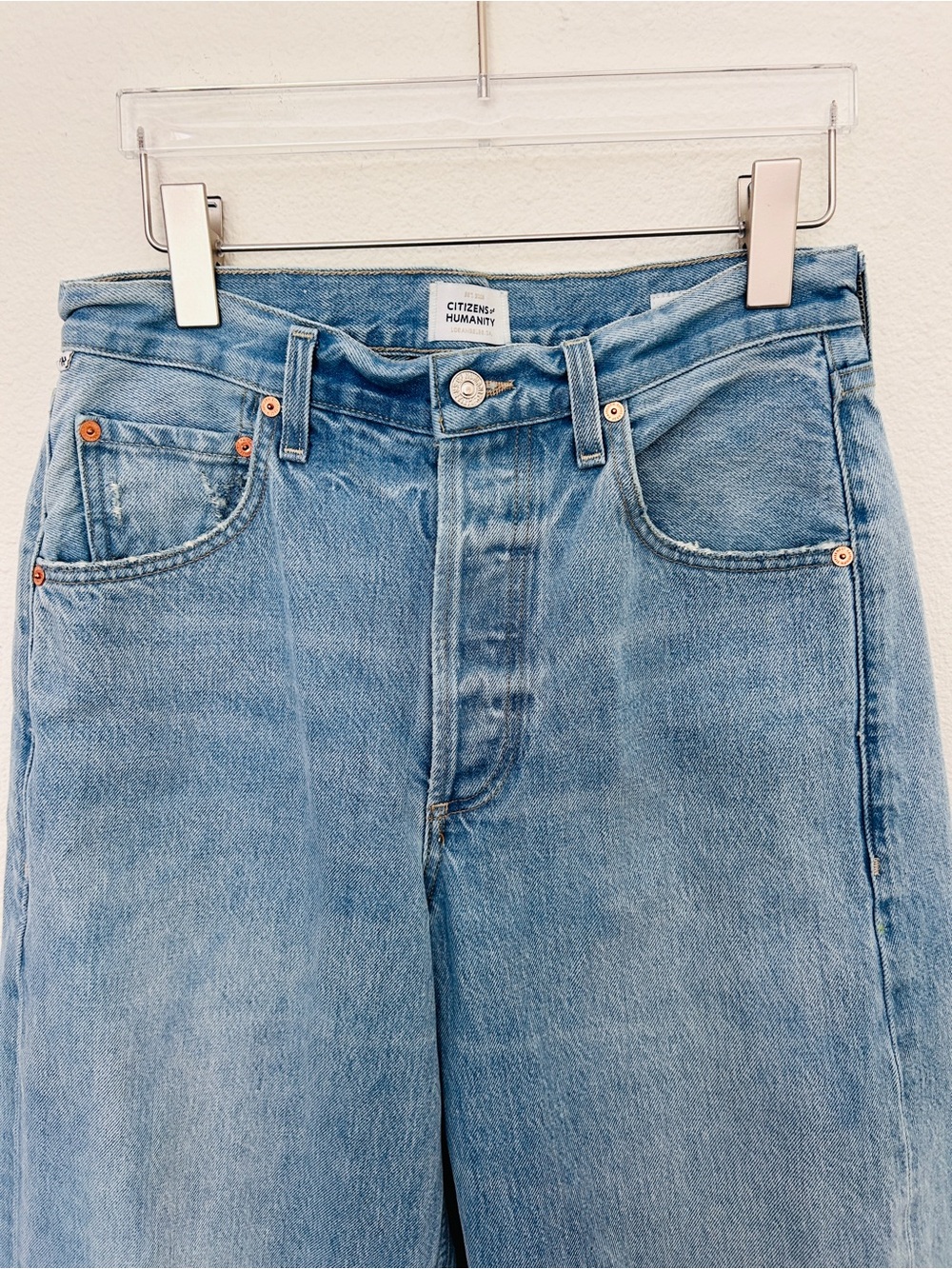 Citizens Of Humanity Ayla Baggy Cuffed Crop Jeans Blue Denim Women's Size 26 - Picture 3 of 16